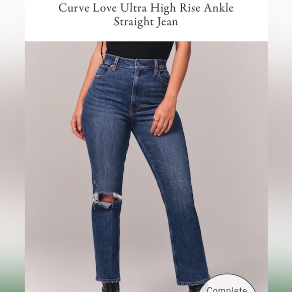 Abercrombie Curve Love Ultra High Rise Ankle Straight Jean - Picture 2 of 5